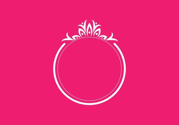 Pink white circle with ornament vector logo