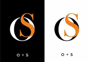Orange and black color of OS initial letter vector