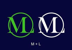 White and green color of ML initial letter vector