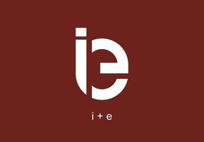 Red white of ie initial letter vector