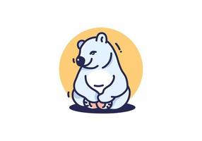 ilustración de oso sentado vector