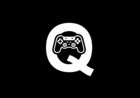 Q initial letter with joystick shape vector