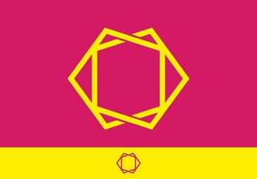 Pink yellow color of unique frame vector