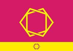 Pink yellow color of unique frame vector