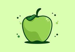 estilo vectorial de manzana verde vector