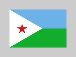 Djibouti flag, official colors and proportion. Vector illustration.