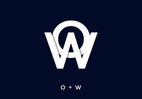 White color of OW initial letter vector