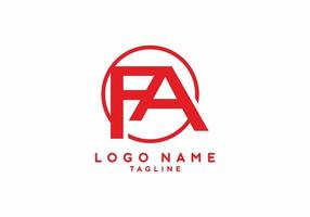 Red FA initial letter logo vector