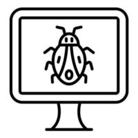 Computer Bug Line Icon vector