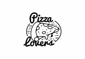 Pizza lovers line art illustration vector