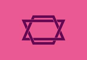 Purple color of double trapezoid shape vector