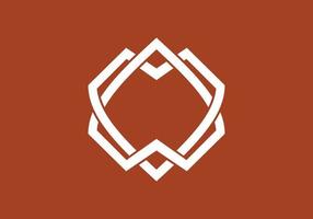 White and orange color of love shape in double lines vector