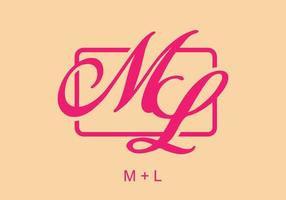 Rectangle pink color of ML initial letter vector