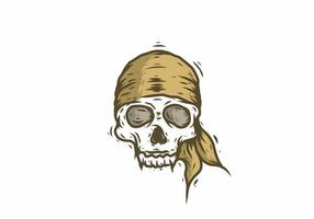cráneo de piratas con ilustración durag