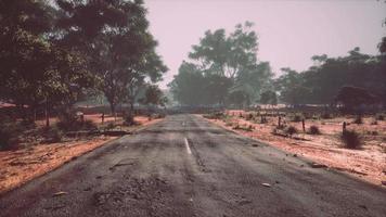 estrada rural limpa com árvores video