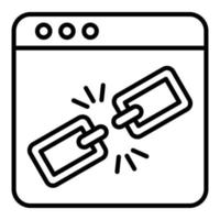 Broken Link Line Icon vector