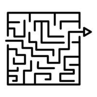 Maze Solution Line Icon vector