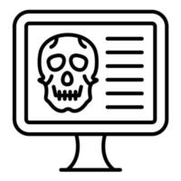 Computer Hacked Line Icon vector