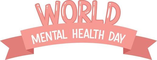 Poster design with word world mental health day vector