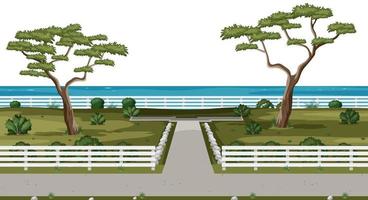 Pathway to the beach background vector