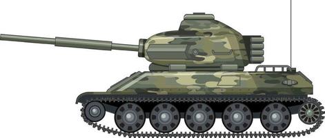 Military battle tank on white background vector