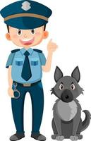 Police officer cartoon character on white background vector