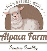 logotipo de granja de alpaca para productos de lana vector