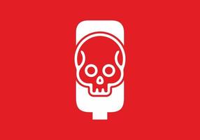 Red white of Q initial letter with skull vector