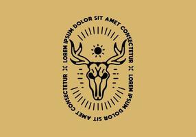Skeleton deer head with lorem ipsum text vector
