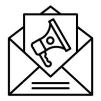 icono de línea de marketing por correo electrónico vector