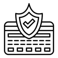 Secure Payment Line Icon vector