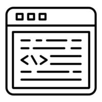 Web Coding Line Icon vector