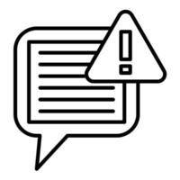 Chat Alert Line Icon vector