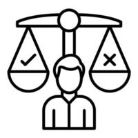 Balance Decision Line Icon vector