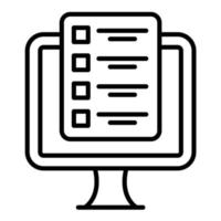 Online Exam Line Icon vector