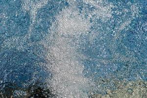 Air bubbles and rippled water in swimming pool photo