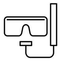 icono de línea de gafas de natación vector