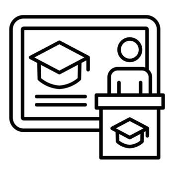 icono de línea de conferencia vector