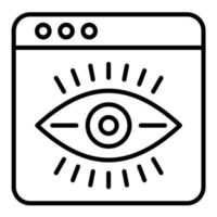 icono de línea de visibilidad web vector