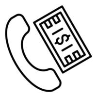 Call Payment Line Icon vector