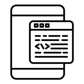 Application Coding Line Icon vector
