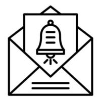 icono de línea de notificación de correo electrónico vector