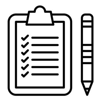 icono de línea de lista de tareas vector