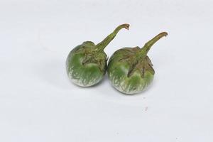 Eggplant is one of the vegetables in the form of fruit. Fruit-producing plants used as vegetables. Green eggplant is round and mini has a different taste from other eggplants. photo