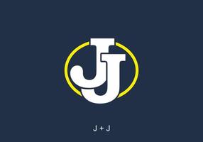 White yellow color of JJ initial letter vector