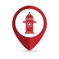 Map pointer with Fire hydrant icon. Vector illustration.