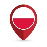 Map pointer with contry Poland. Poland flag. Vector illustration.