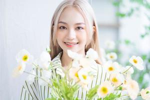 Portrait of young Asian girl with natural beauty photo