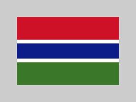 bandera de gambia, colores oficiales y proporción. ilustración vectorial vector