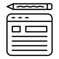 icono de línea de blog vector